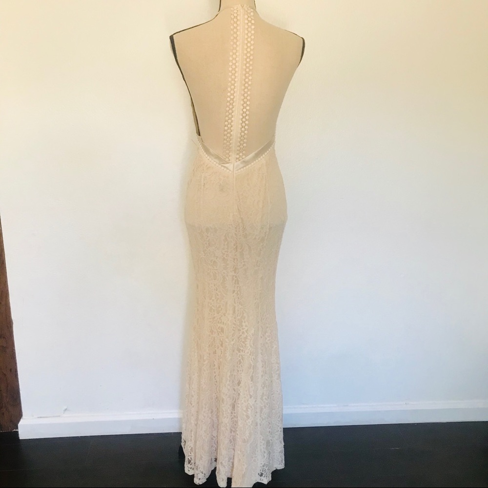 ❌sold❌ Lulus Always With Love Cream Satin Lace - Picture 7 of 9